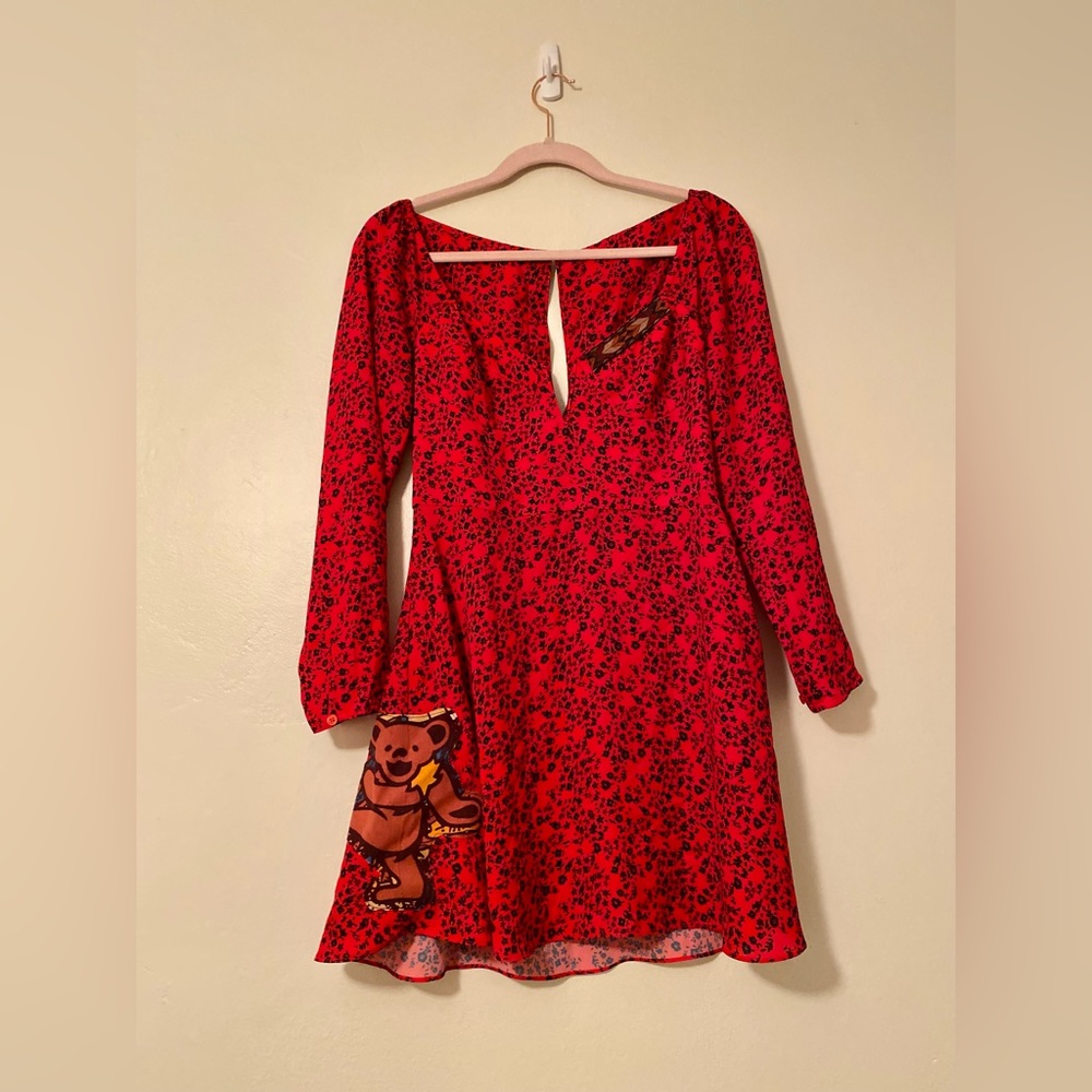 Blue Life Coneja Mini Dress Size XS Grateful Dead Dancing Bears Dress